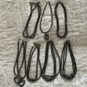 Set of 15 Beaded Hematite Assorted Necklaces
